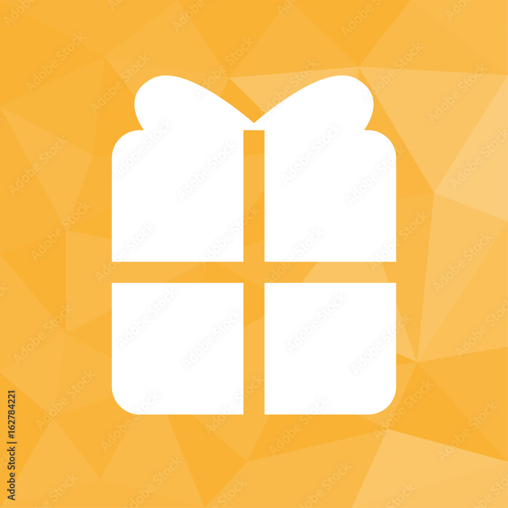 Geschenk - Icon mit geometrischem Hintergrund gelb Stock Vector | Adobe  Stock