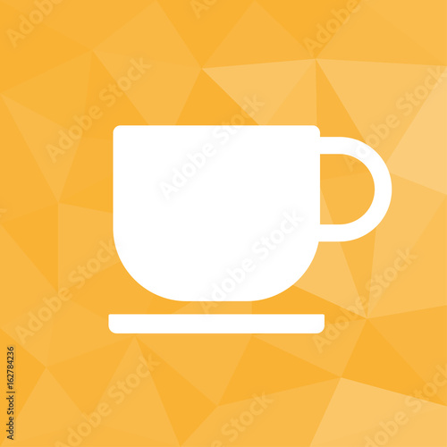 Kaffeetasse - Icon mit geometrischem Hintergrund gelb