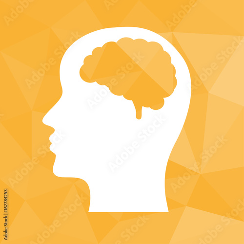 Intelligenz - Icon mit geometrischem Hintergrund gelb