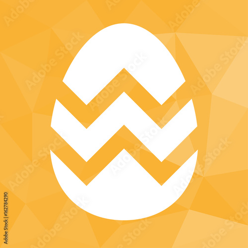 Osterei - Icon mit geometrischem Hintergrund gelb