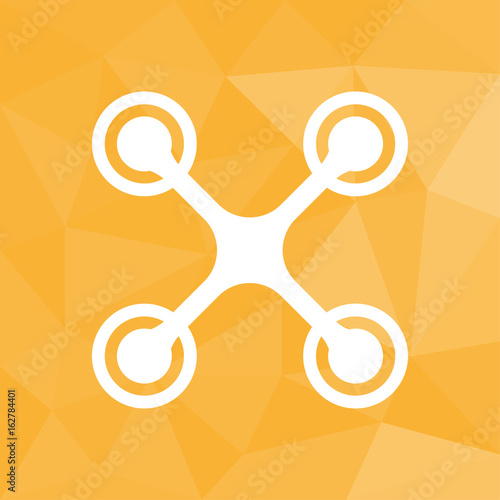 Quadrocopter - Icon mit geometrischem Hintergrund gelb
