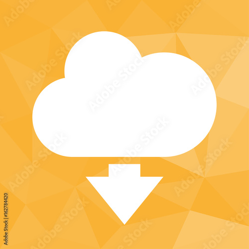Wolke herunterladen - Icon mit geometrischem Hintergrund gelb