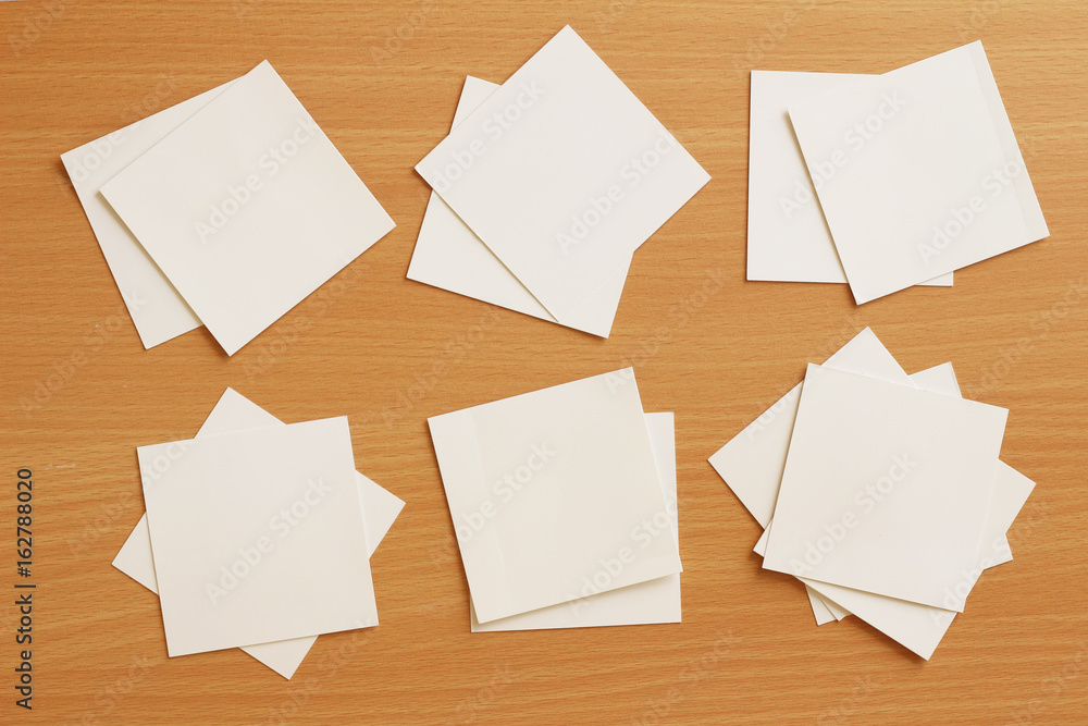 White sheet of paper on the table White sheet of paper on the table