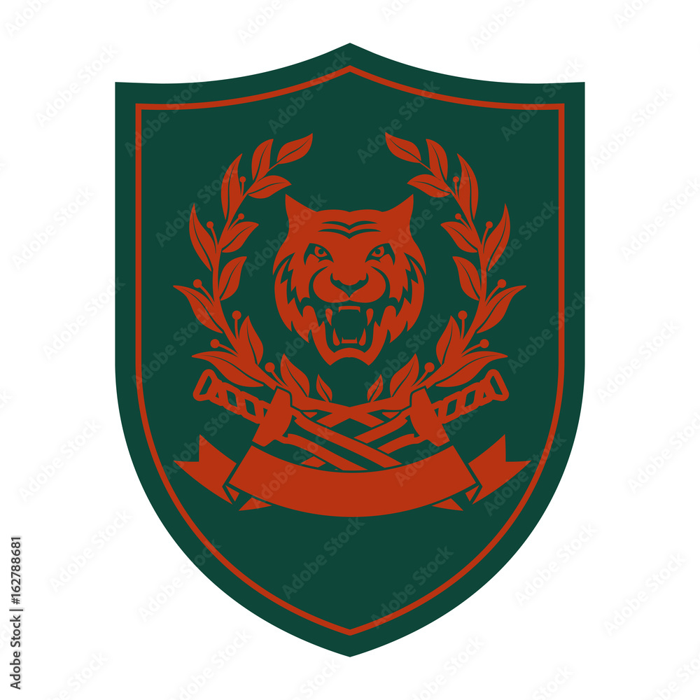 Military sign, label on a white background. Military sign, label on a white background.