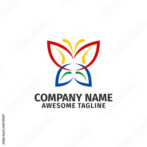 colorful butterfly icon vector logo royalty free element