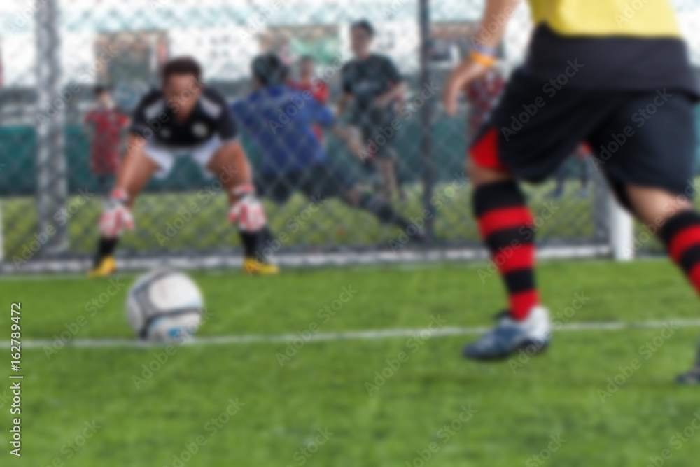 Soccer ball player penalty kick