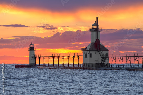 St. Joseph Sunset - St. Joseph, Michigan Lighthouses on Lake Michigan