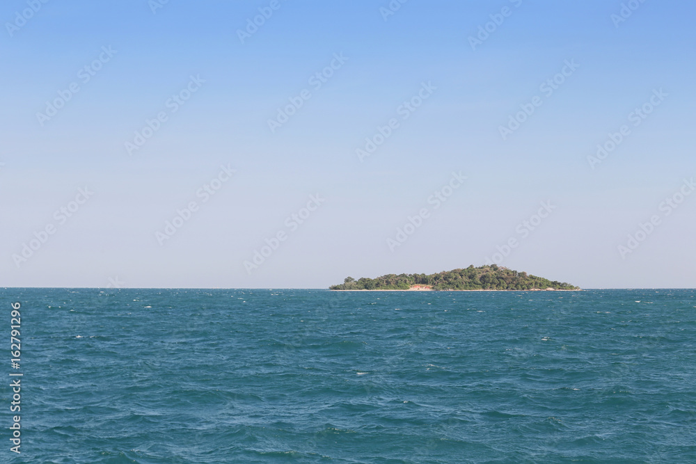 Deserted island in the sea.