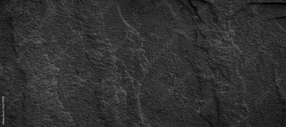 Fototapeta premium Panorama black slate background or texture.
