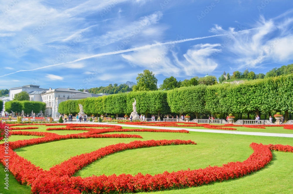Beautiful Mirabell Gardens in Salzburg, Austria