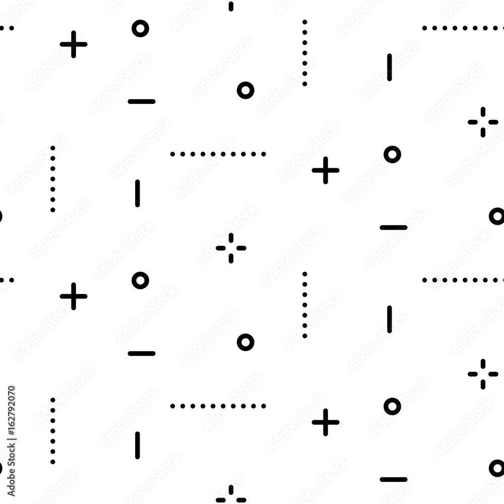 Abstract geometric thin shapes seamless vector pattern.