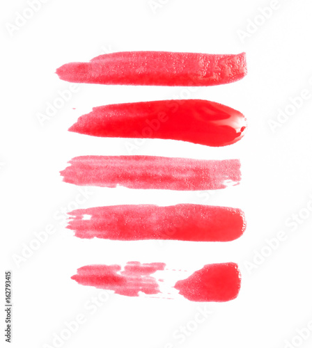 Set of red brush strokes 