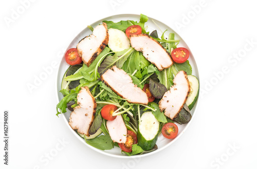 mix salad with grilled chicken - healthy food style