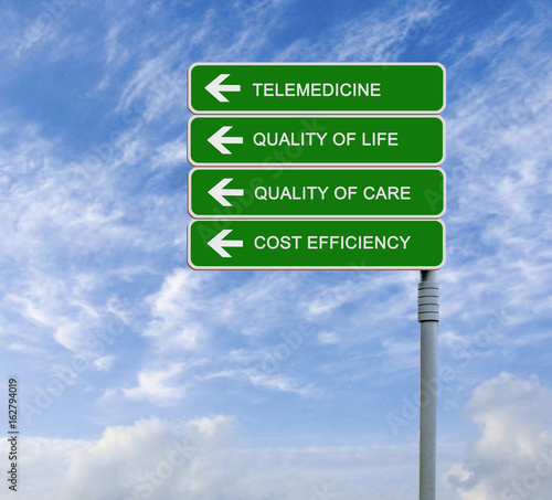 Road sign to telemedicine photo