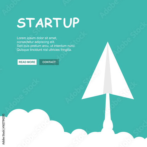 Start Up. Businessman rocket lift up. Concept business vector illustration