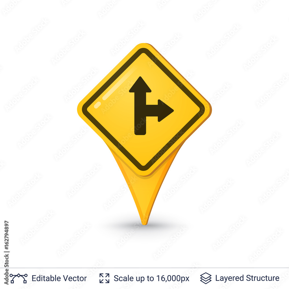 Road sign pin. Road sign pin.