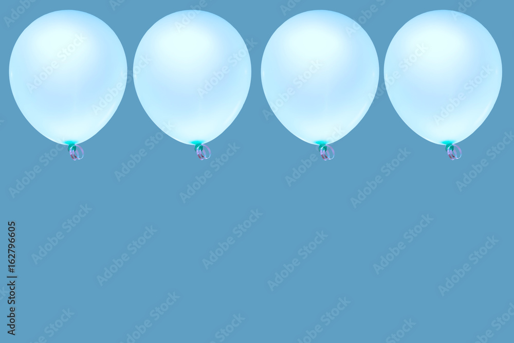 Balloon pastel for happy or anniversary on blue background