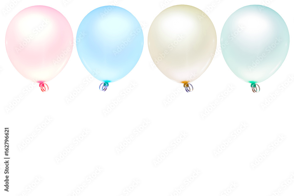 Balloon pastel for spacial day or anniversary on white background