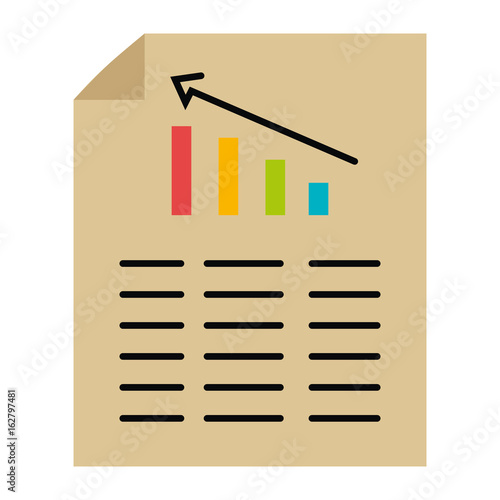 paper document with statistics vector illustration design