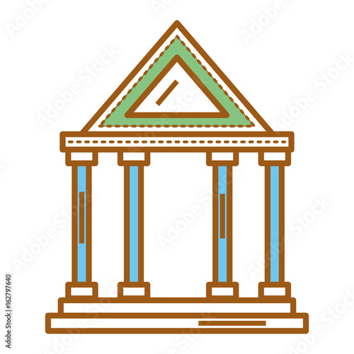 bank building isolated icon vector illustration design