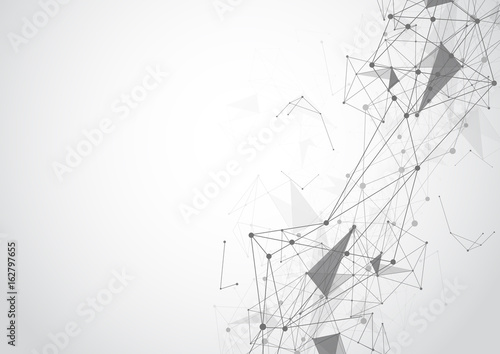 Abstract Polygonal Space Background with Connecting Dots and Lines. Vector illustration