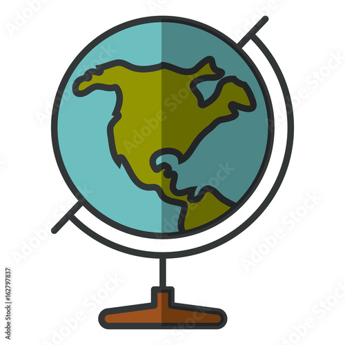 earth planet school icon vector illustration design