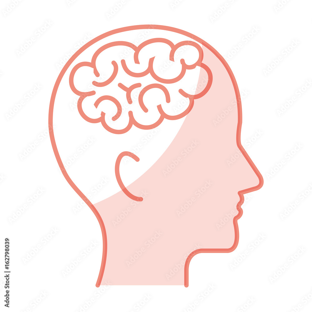 human profile with brain icon vector illustration design human profile with brain icon vector illustration design