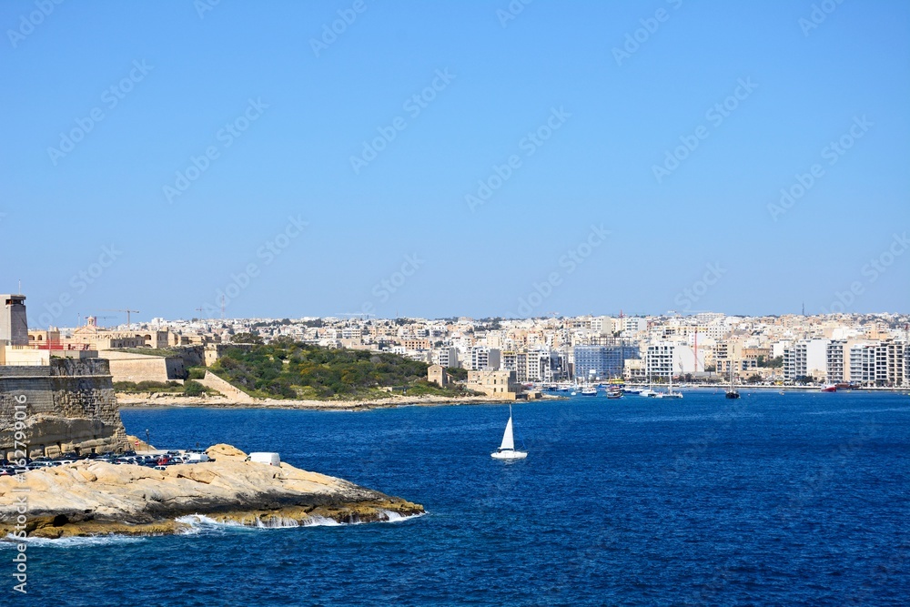 View towards Sliema seen from Valletta, Malta.