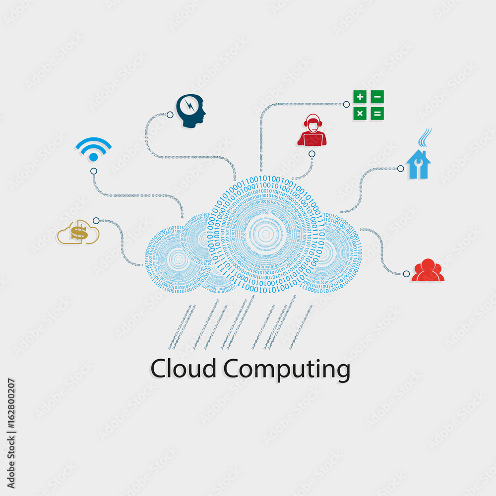 Fototapeta premium computer cloud numbers