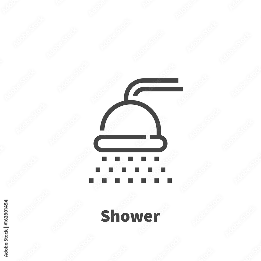 Shower icon, vector symbol in line style isolated on white background. Editable stroke 48x48 pixel perfect. Shower icon, vector symbol in line style isolated on white background. Editable stroke 48x48 pixel perfect.