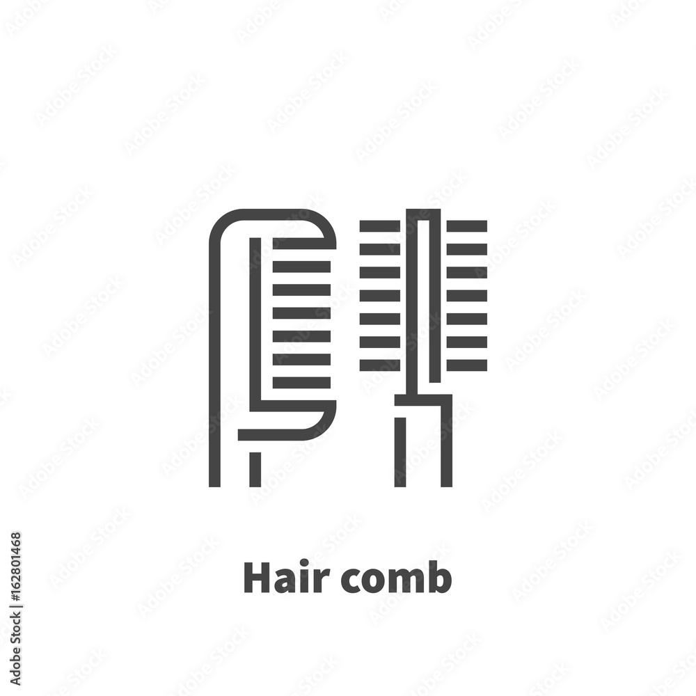 Hair comb icon, vector symbol in line style isolated on white background. Editable stroke 48x48 pixel perfect. Hair comb icon, vector symbol in line style isolated on white background. Editable stroke 48x48 pixel perfect.