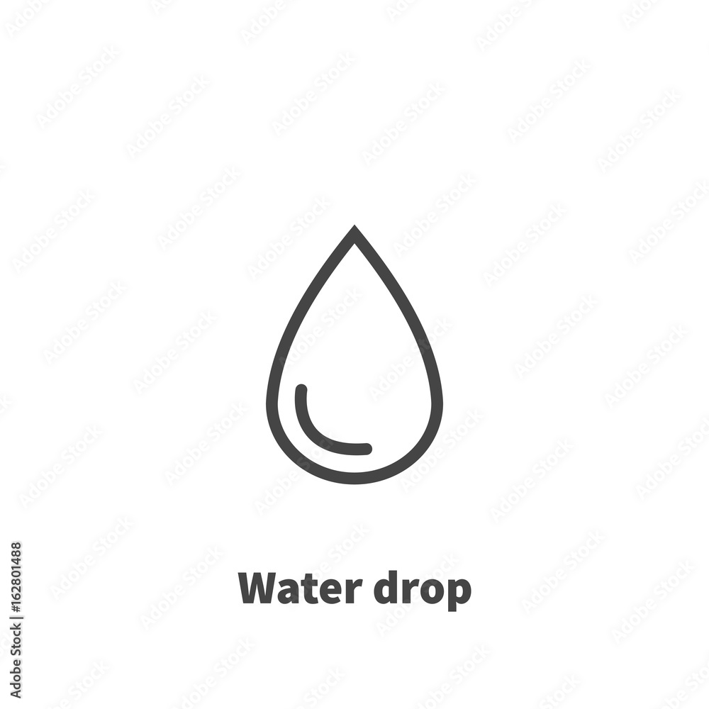 Water drop icon, vector symbol in line style isolated on white background. Editable stroke 48x48 pixel perfect. Water drop icon, vector symbol in line style isolated on white background. Editable stroke 48x48 pixel perfect.