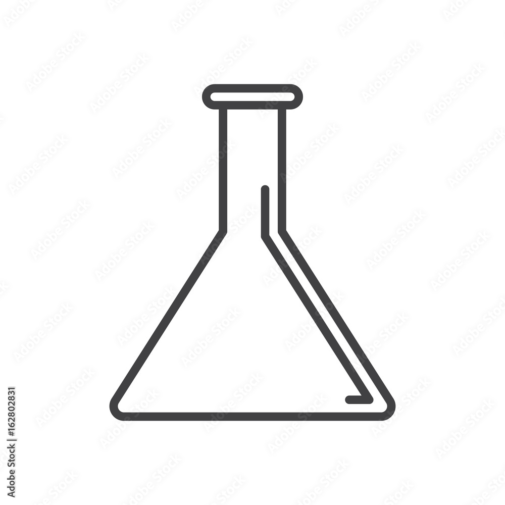 Flask, lab beaker line icon, outline vector sign, linear style