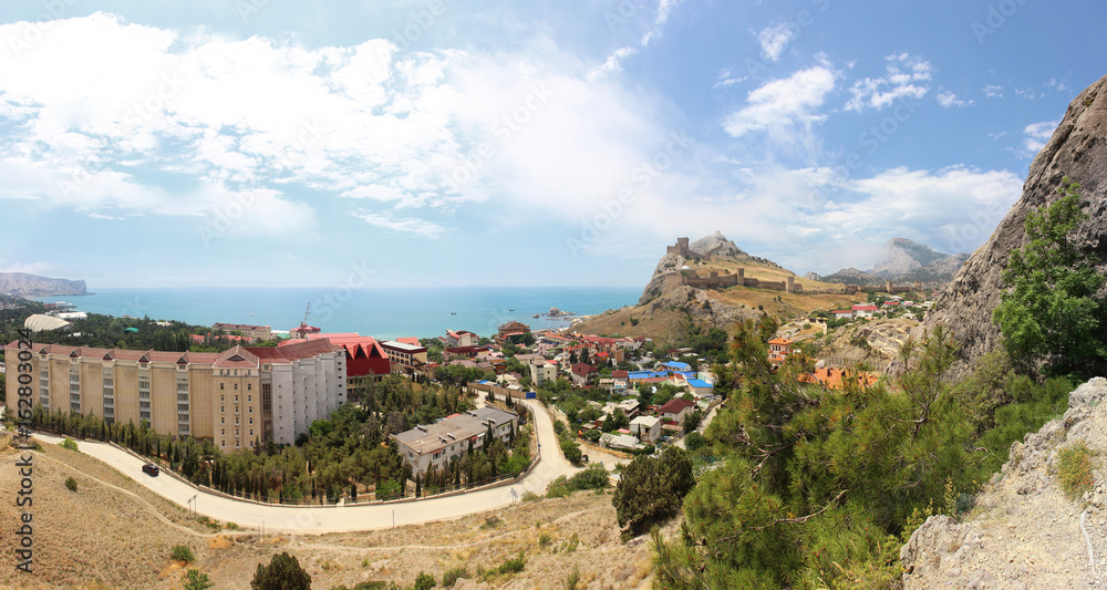 Obraz premium Panorama of Sudak on the Black sea.