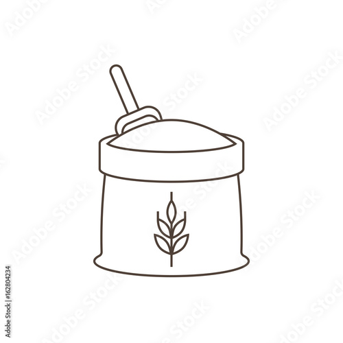 wheat flour icon, outline design