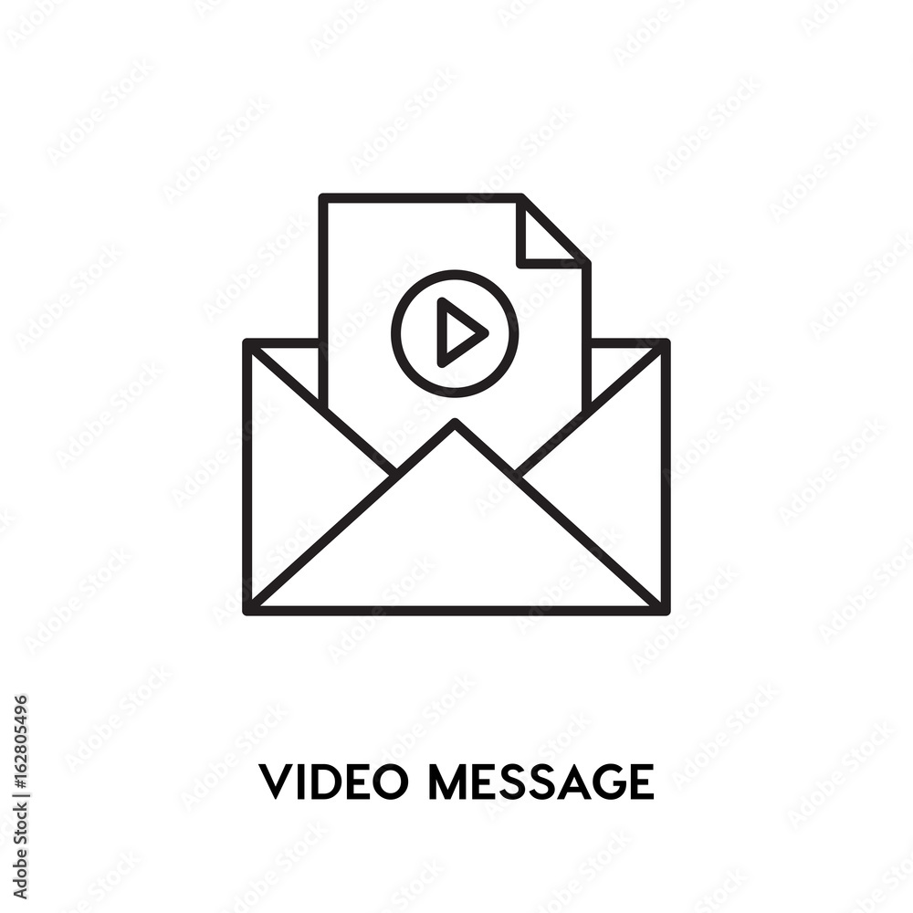 Video Message vector icon, video mail symbol. Modern, simple flat vector illustration for web site or mobile app Video Message vector icon, video mail symbol. Modern, simple flat vector illustration for web site or mobile app