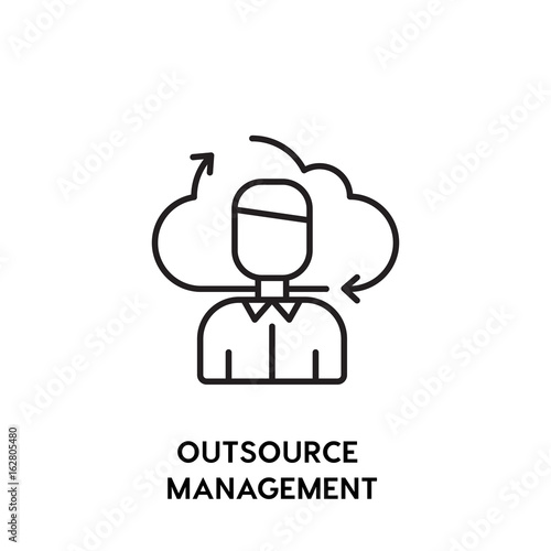Outsource Management vector icon, freelance symbol. Modern, simple flat vector illustration for web site or mobile app