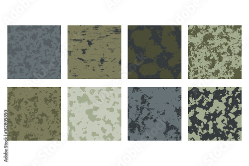 vector set of eight seamless grunge patterns with stains