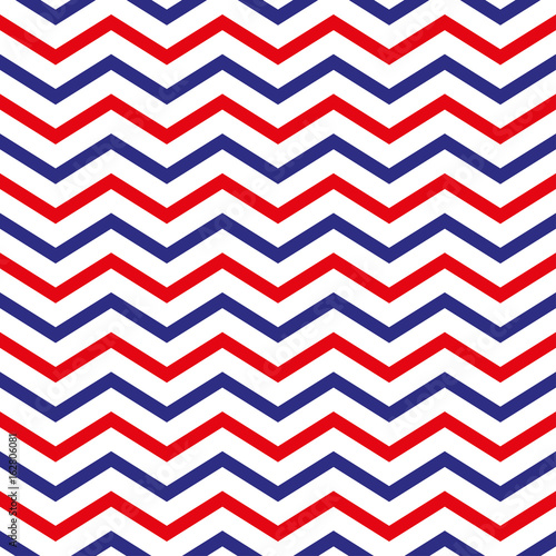 vector 4th of July seamless pattern with colorful zig-zags