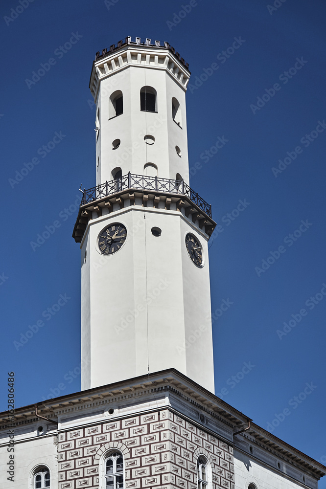 City Hall from Tower clock in Bystrzyca Klodzka.