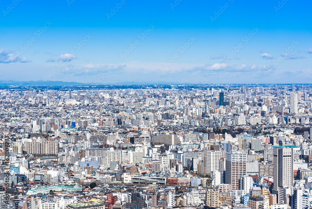 東京　青空と都市風景