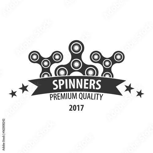 Hand Spinner Logo, Emblems and Icon. Fidget Spinners. Anti Stress toy.
