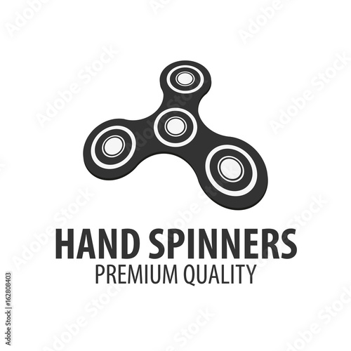 Hand Spinner Logo, Emblems and Icon. Fidget Spinners. Anti Stress toy.