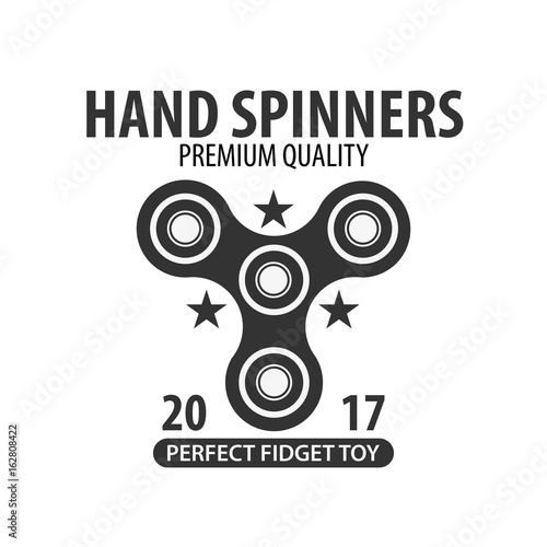 Hand Spinner Logo, Emblems and Icon. Fidget Spinners. Anti Stress toy.