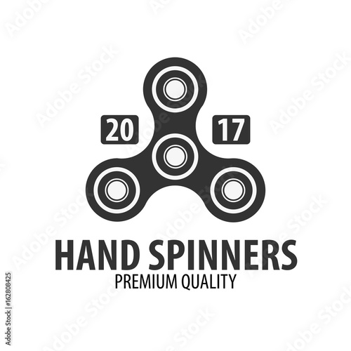 Hand Spinner Logo, Emblems and Icon. Fidget Spinners. Anti Stress toy.