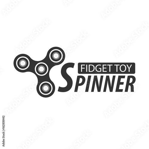 Hand Spinner Logo  Emblems and Icon. Fidget Spinners. Anti Stress toy.