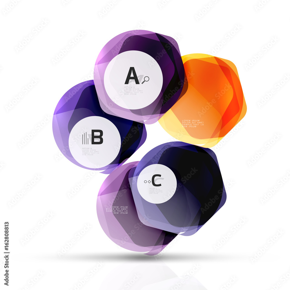 Shiny style modern geometrical hexagons web boxes Shiny style modern geometrical hexagons web boxes