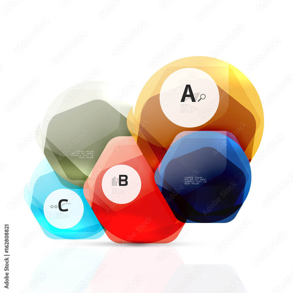 Geometrical hexagons abstract background