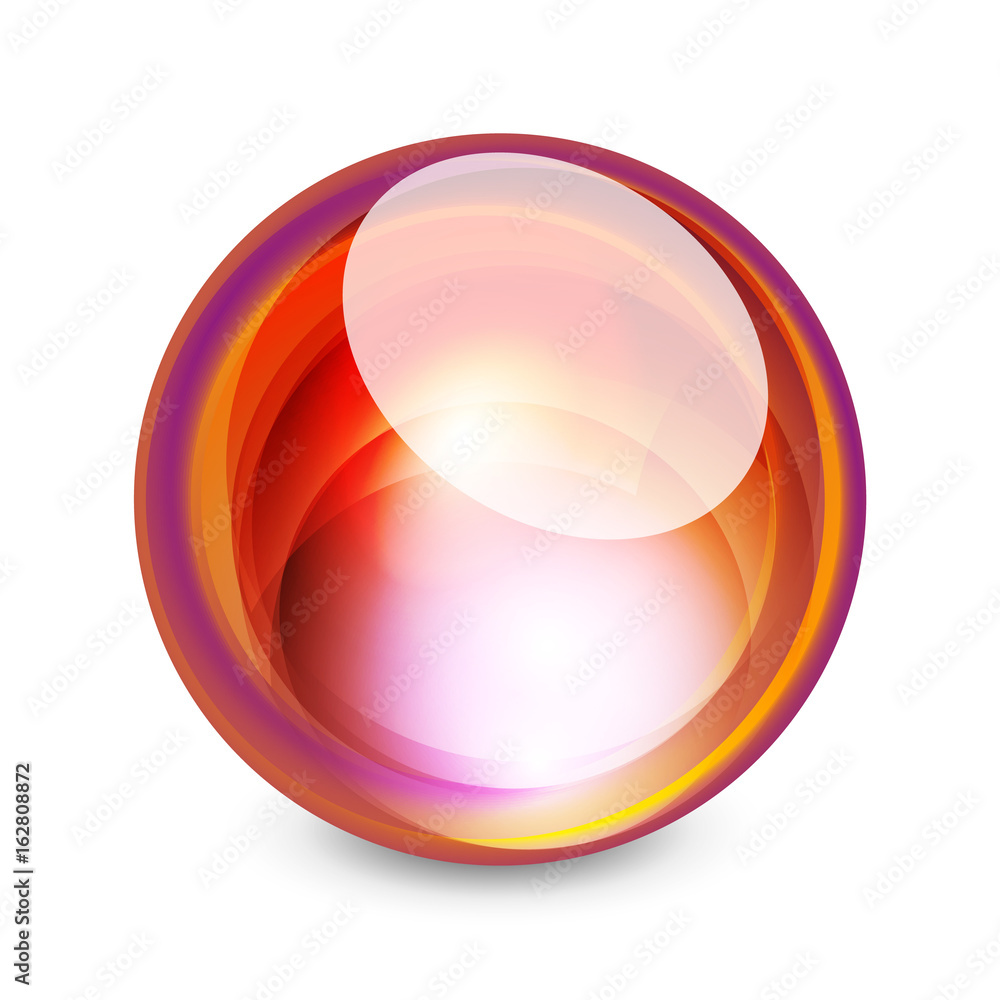 Glass sphere, futuristic abstract element