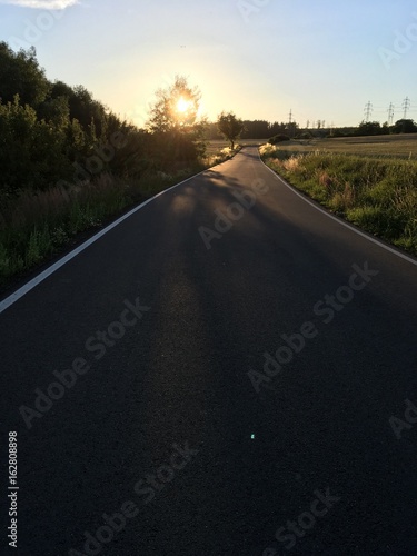 road in the evening